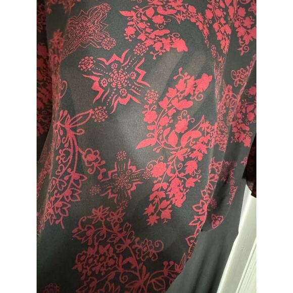 Studio 1940 Women's Red And Black Blouse vamp whimsigoth fairy plus 26 28 - Picture 8 of 9